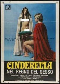 3w244 CINDERELLA Italian 1p 1977 sexy fairy tale, what the prince slipped her wasn't a slipper!