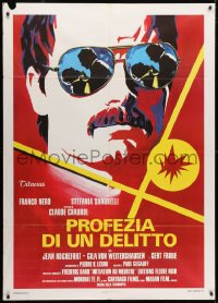 3w256 DEATH RITE Italian 1p 1975 Claude Chabrol's Les magiciens, art of Franco Nero w/ sunglasses!