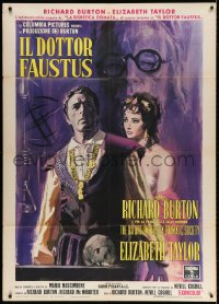 3w263 DOCTOR FAUSTUS Italian 1p 1968 great different art of Elizabeth Taylor & Richard Burton!