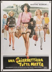 3w296 HAPPY HOOKER GOES HOLLYWOOD Italian 1p 1980 Ferrari art of Martine Beswick & half-naked women!