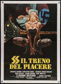 3w300 HITLER'S LAST TRAIN Italian 1p 1977 artwork of half-naked World War II prostitute!