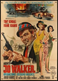 3w093 AGENT JOE WALKER: OPERATION FAR EAST Italian 2p 1966 Tarantelli art of spy & sexy girls!