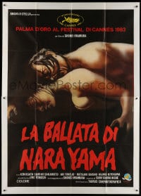 3w097 BALLAD OF NARAYAMA Italian 2p 1984 Imamura's Narayama bushiko, different misleading art!