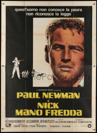 3w114 COOL HAND LUKE Italian 2p R1977 Paul Newman prison escape classic, cool different image!