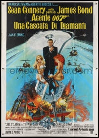 3w122 DIAMONDS ARE FOREVER Italian 2p 1971 art of Sean Connery as James Bond 007 by Robert McGinnis!