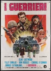 3w145 KELLY'S HEROES Italian 2p 1970 different art of Eastwood, Savalas, Rickles & Sutherland!