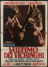3w149 LAST OF THE VIKINGS Italian 2p 1962 L'ultimo dei Vikinghi, wild torture art by Enzo Nistri!