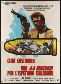 3w156 MAGNUM FORCE Italian 2p 1973 different art of Clint Eastwood as Dirty Harry by Ferrini!