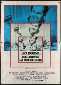 3w170 ONE FLEW OVER THE CUCKOO'S NEST Italian 2p R1970s Nicholson, Milos Forman classic, different!