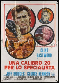 3w197 THUNDERBOLT & LIGHTFOOT Italian 2p 1974 different Avelli art of Eastwood, Bridges & Kennedy!