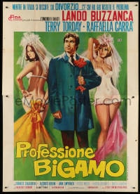 3w204 VIKING WHO BECAME A BIGAMIST Italian 2p 1969 great art of Lando Buzzanca between sexy brides!