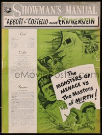 3w009 ABBOTT & COSTELLO MEET FRANKENSTEIN pressbook 1948 Wolfman & Dracula are after Bud & Lou!