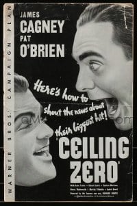 3w027 CEILING ZERO pressbook 1935 James Cagney, Pat O'Brien, June Travis, directed by Howard Hawks!