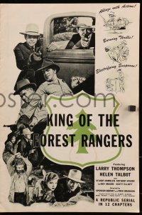 3w053 KING OF THE FOREST RANGERS pressbook 1970s Larry Thompason, Helen Talbot, serial!
