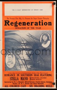 3w071 REGENERATION pressbook 1923 colored beauty Stella Mayo romance at sea with all colored cast!
