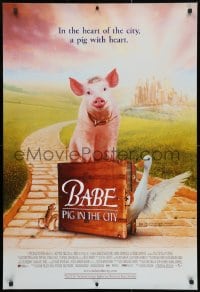 3y051 BABE PIG IN THE CITY DS Aust 1sh 1998 cute image of director George Miller's talking pig!