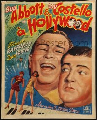 3y282 ABBOTT & COSTELLO IN HOLLYWOOD Belgian 1949 cool different art of Bud & Lou + sexy dancers!