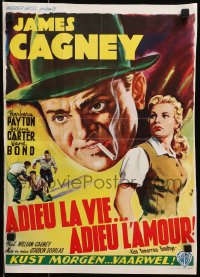3y323 KISS TOMORROW GOODBYE Belgian R1950s different art of James Cagney & sexy Barbara Payton!