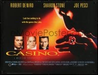 3y097 CASINO British quad 1995 Scorsese, Robert De Niro, Sharon Stone, Joe Pesci, dice image!