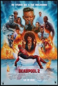3y026 DEADPOOL 2 style E advance DS Canadian 1sh 2018 Reynolds, completely different montage art!
