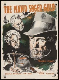 3y041 TREASURE OF THE SIERRA MADRE Danish 1949 Humphrey Bogart, Holt & Huston, Munch, ultra-rare!