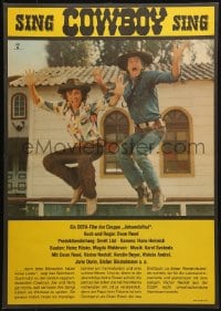 3y271 SING COWBOY SING East German 16x23 1983 completely different and wacky art, cowboy Dean Reed!