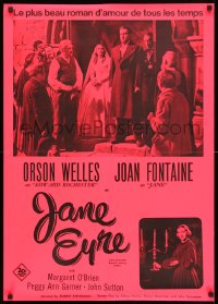 3y458 JANE EYRE French 24x34 R1970s Orson Welles as Edward Rochester, Joan Fontaine as Jane!