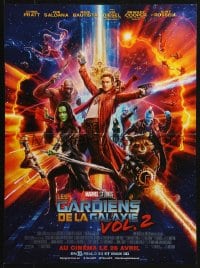 3y502 GUARDIANS OF THE GALAXY VOL. 2 advance French 16x21 2017 Marvel, great cast montage!