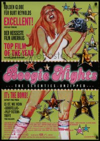 3y065 BOOGIE NIGHTS German 1998 P.T. Anderson, Burt Reynolds, artwork of sexy Heather Graham!