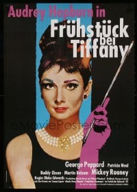 3y066 BREAKFAST AT TIFFANY'S German R1986 different Peltzer art of sexy elegant Audrey Hepburn!