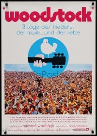 3y089 WOODSTOCK German R1974 classic rock & roll concert, huge crown and Arnold Skolnick artwork!