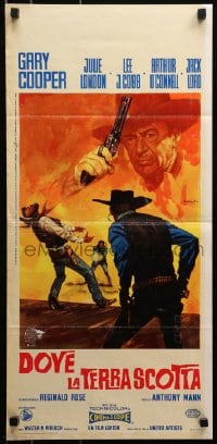 3y925 MAN OF THE WEST Italian locandina 1959 Cooper's role that fits him like a gun fits a holster!