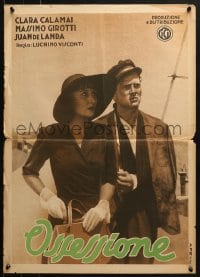 3y877 OSSESSIONE Italian 20x28 1943 Luchino Visconti classic, Clara Calamai & Girotti!