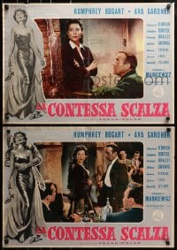 3y981 BAREFOOT CONTESSA group of 4 Italian 19x27 pbustas 1955 Humphrey Bogart & sexy Ava Gardner!