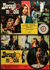 3y985 DEATH ON THE RUN group of 6 Italian 18x26 pbustas 1967 Sergio Corbucci, cool crime images!