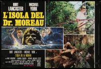 3y965 ISLAND OF DR. MOREAU Italian 18x27 pbusta 1977 Michael York, mad scientist Burt Lancaster, cool art!