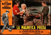 3y972 RIVER OF NO RETURN Italian 18x26 pbusta R1967 Robert Mitchum, Calhoun & sexy Marilyn Monroe!