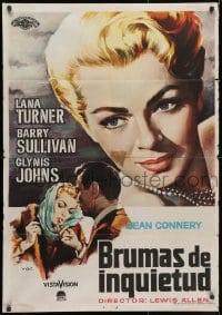 3y645 ANOTHER TIME ANOTHER PLACE Spanish 1961 different Mac art of Lana Turner & Sean Connery
