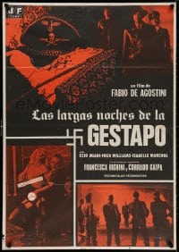 3y724 RED NIGHTS OF THE GESTAPO Spanish 1978 wild image of woman & Nazis!