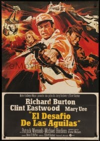 3y752 WHERE EAGLES DARE Spanish 1969 Clint Eastwood, Richard Burton, Mary Ure, art by Mac!