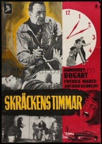 3y033 DESPERATE HOURS Swedish R1964 Humphrey Bogart attacks Fredric March from behind, rare!