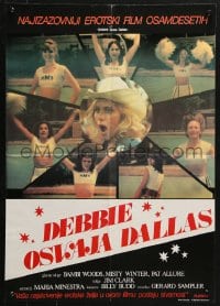 3y173 DEBBIE DOES DALLAS Yugoslavian 17x25 1978 Bambi Woods, wild images of naked Texas Cowgirls!