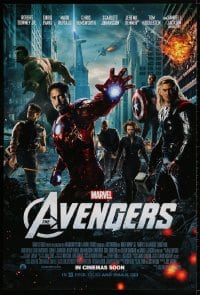 3z527 AVENGERS int'l advance DS 1sh 2012 Chris Hemsworth, Scarlett Johansson, Robert Downey Jr!