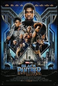 3z550 BLACK PANTHER advance DS 1sh 2018 Chadwick Boseman in the title role as T'Challa and top cast!