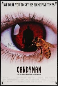 3z566 CANDYMAN DS 1sh 1992 Clive Barker, creepy close-up image of bee in eyeball!