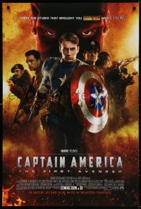 3z570 CAPTAIN AMERICA: THE FIRST AVENGER int'l advance DS 1sh 2011 Chris Evans, Jones, cast image!