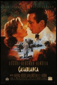 3z198 CASABLANCA 24x36 video poster R1992 Humphrey Bogart, Bergman, Curtiz, C. Michael Dudash art!