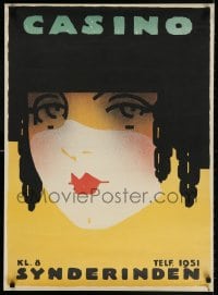 3z229 CASINO SYNDERINDEN 23x32 Danish commercial poster 1984 Aggerholm by Brasch from 1924 poster!