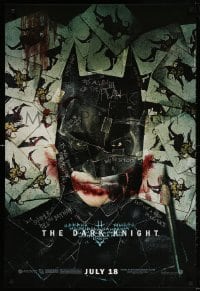 3z594 DARK KNIGHT wilding 1sh 2008 cool playing card montage of Christian Bale as Batman!