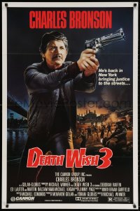 3z604 DEATH WISH 3 1sh 1985 art of Charles Bronson bringing justice to the streets!